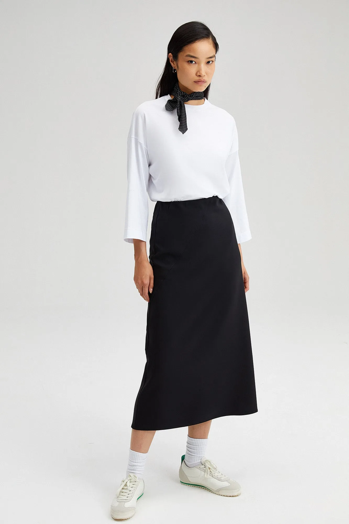 A LINE CREPE SKIRT