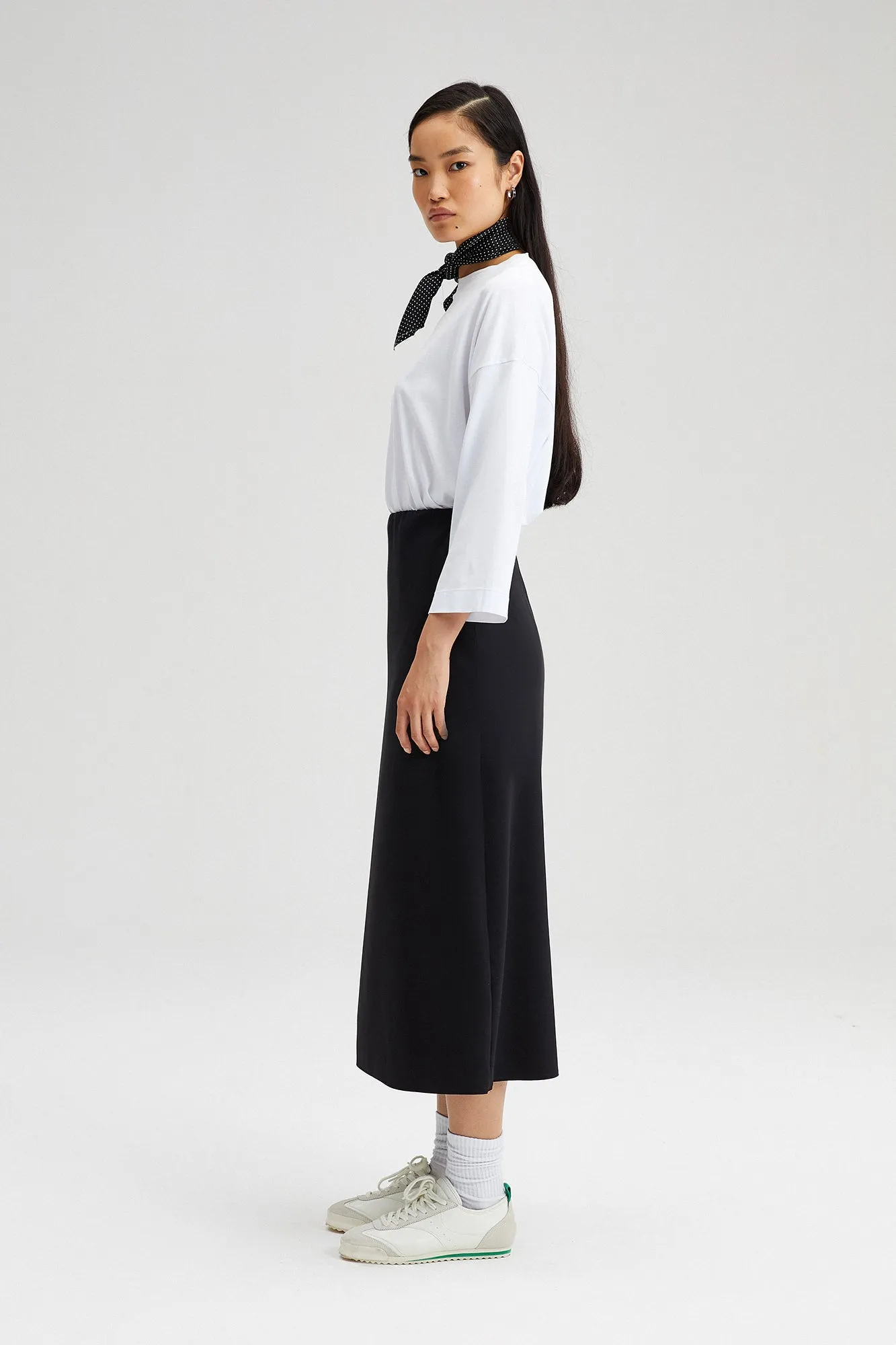 A LINE CREPE SKIRT