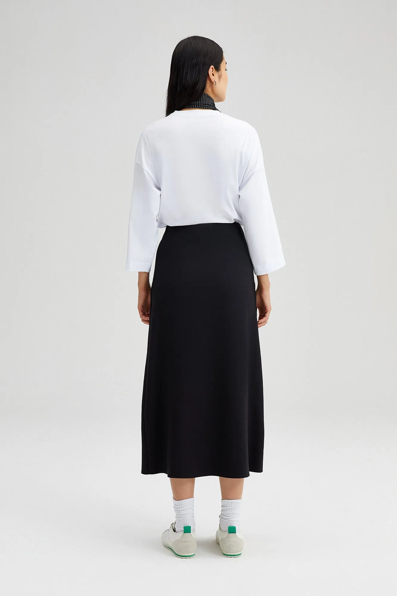 A LINE CREPE SKIRT