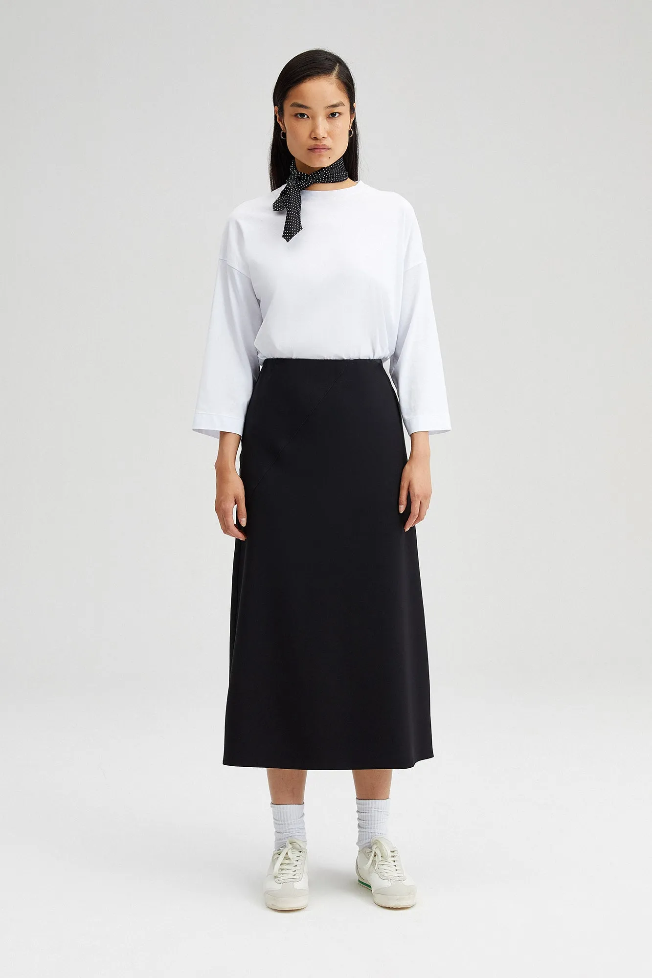 A LINE CREPE SKIRT