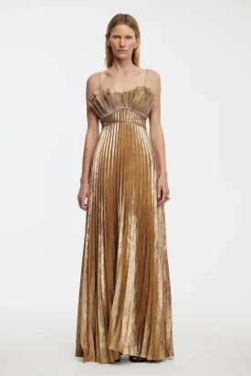 Acler Sanna Maxi Dress Metallic Gold