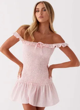 Anica Mini Dress - Pink Gingham