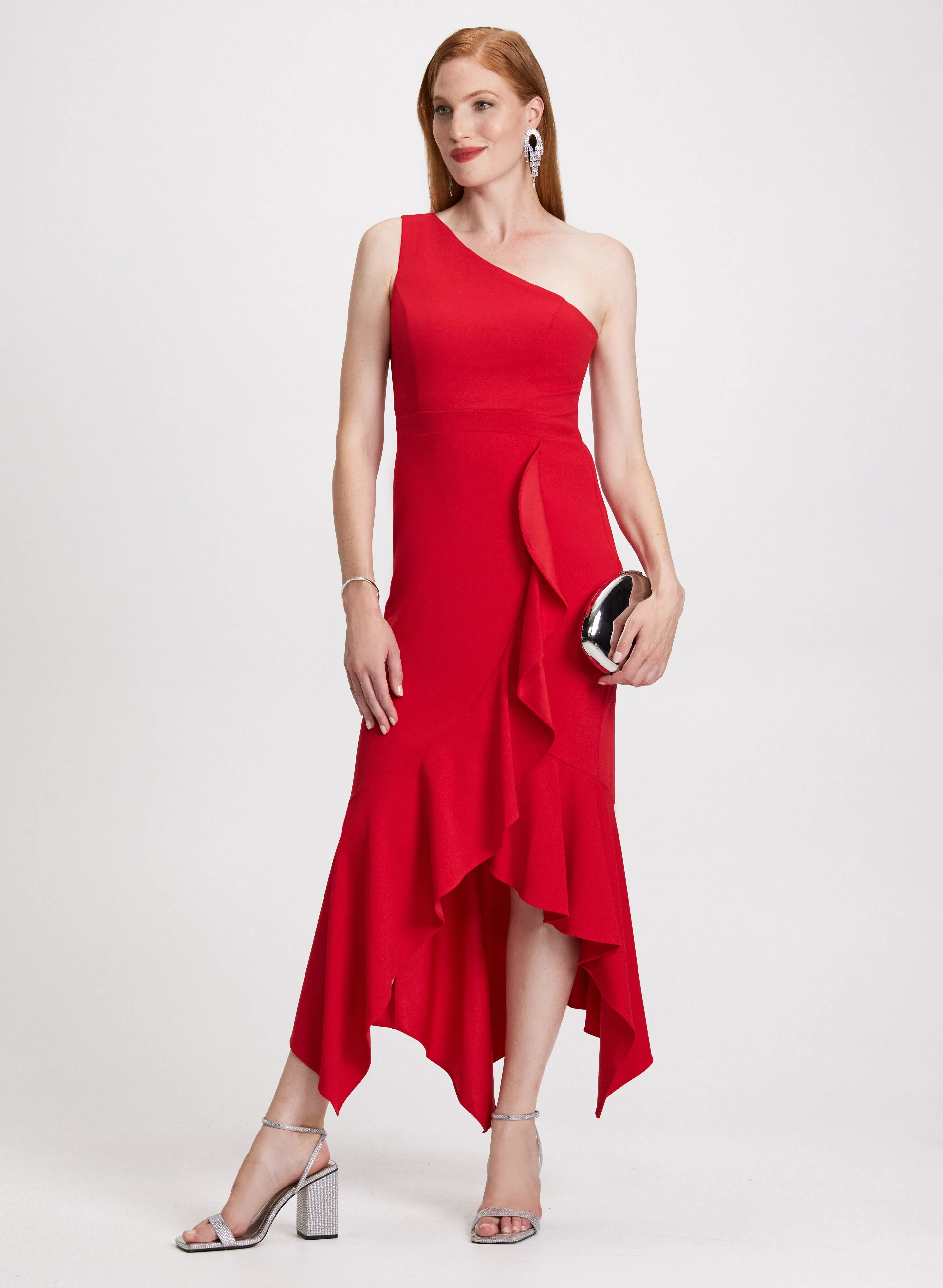 Asymmetrical Hem Evening Dress