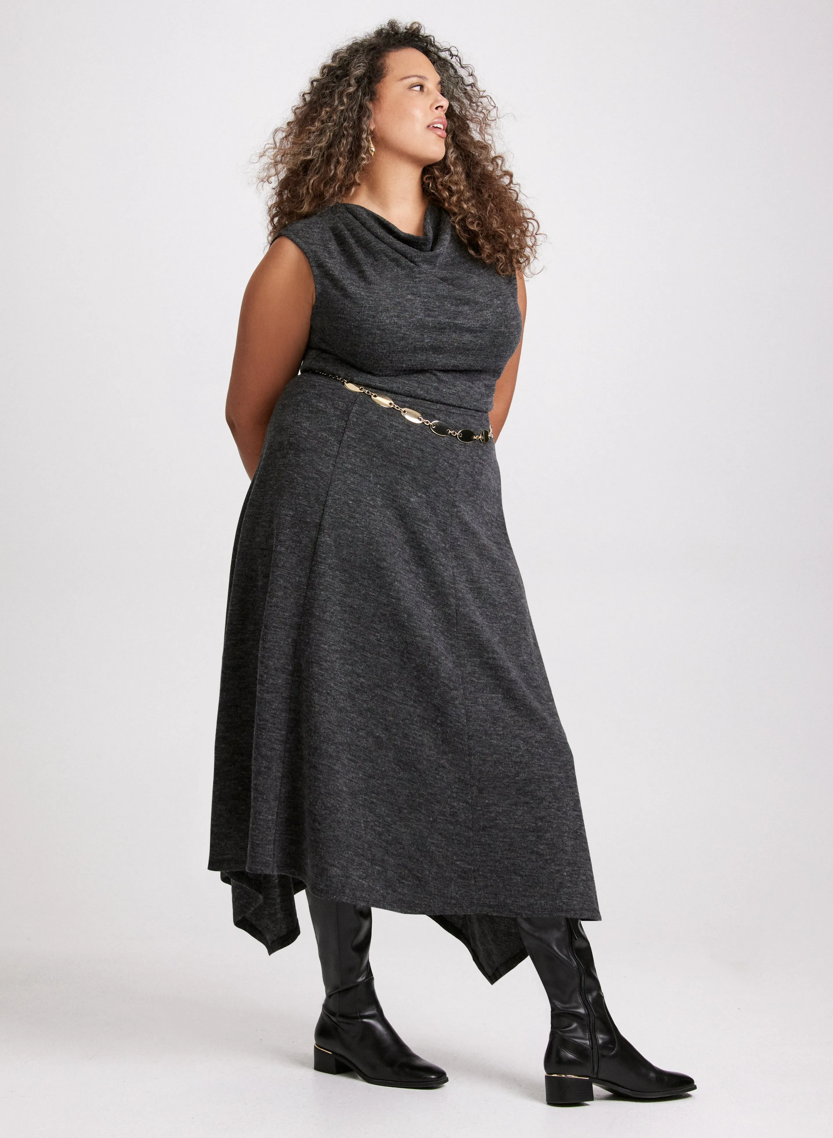 Asymmetrical Hem Pull-On Skirt