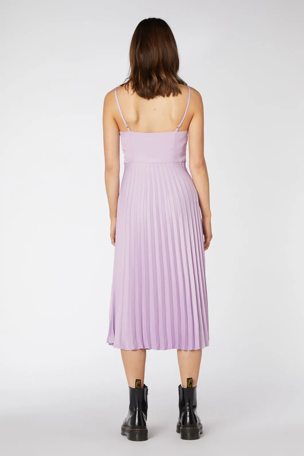 Bellis Satin Pleated Dress