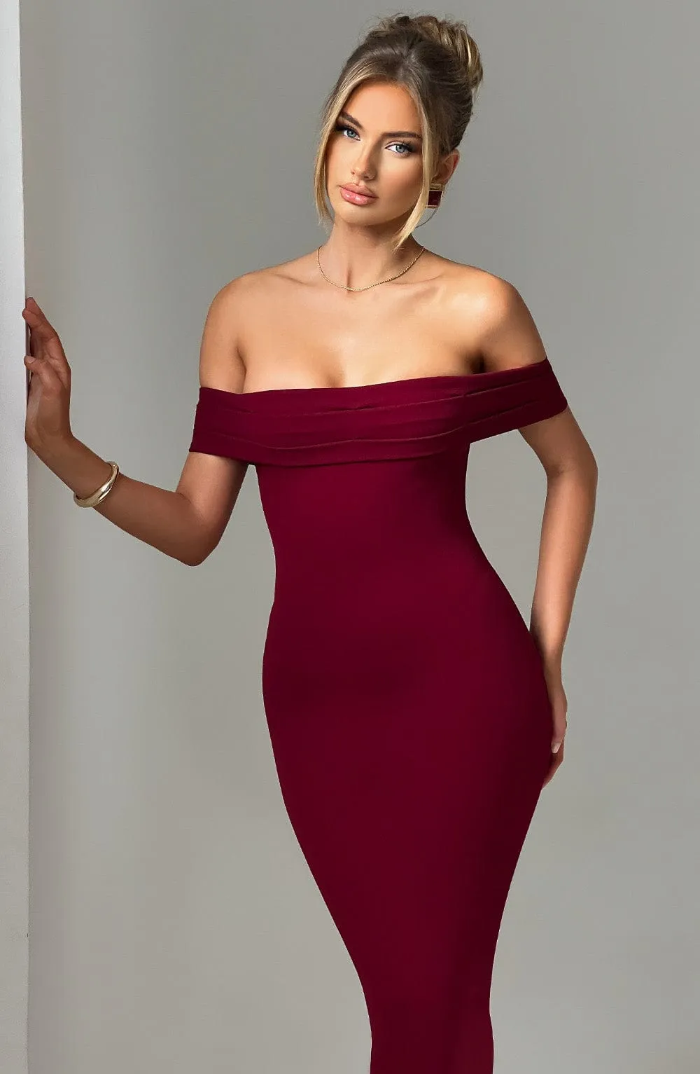 Bex Midi Dress - Burgundy