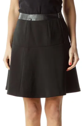 Black Flared Mini Skirt