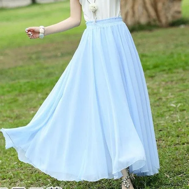 Casual Solid Ankle-length Natural Women Skirts