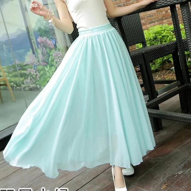 Casual Solid Ankle-length Natural Women Skirts