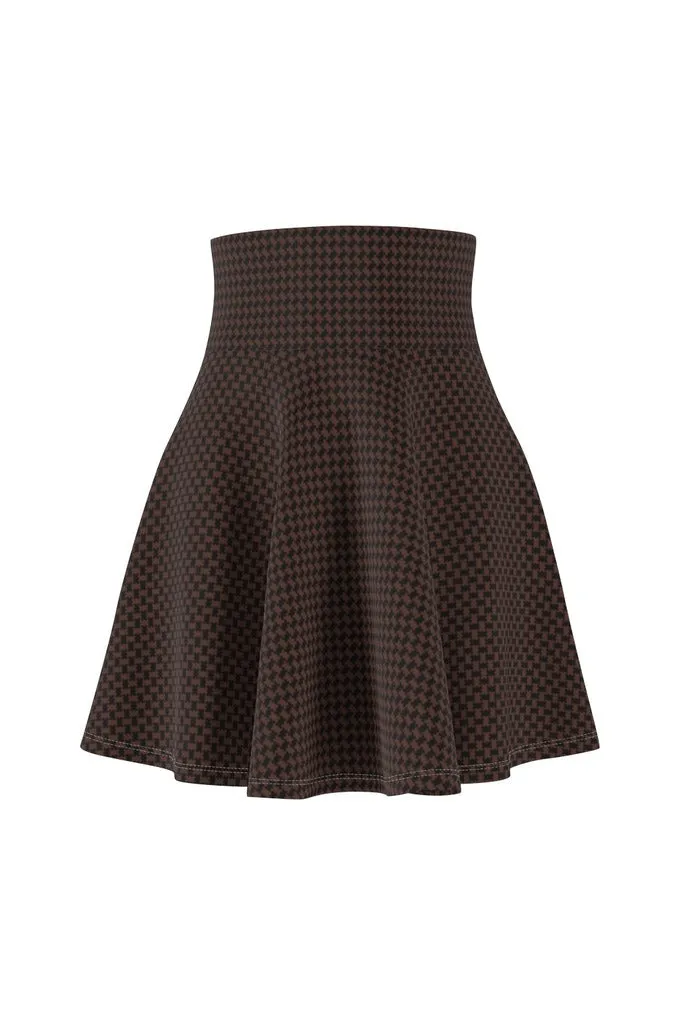 Corduroy Print Women's Skater Skirt