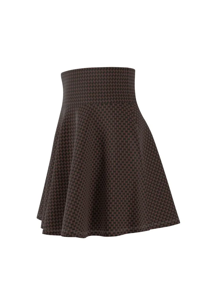 Corduroy Print Women's Skater Skirt