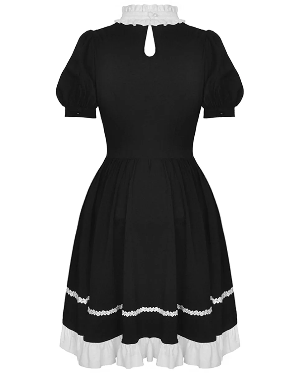 Dark In Love Rebel Princess Gothic Lolita Doll Dress - Black & White