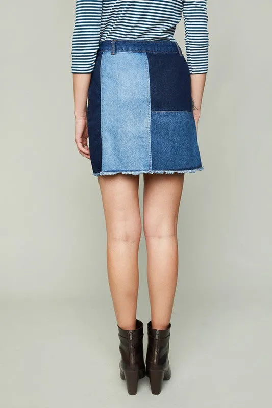 Deconstructed Denim Skirt