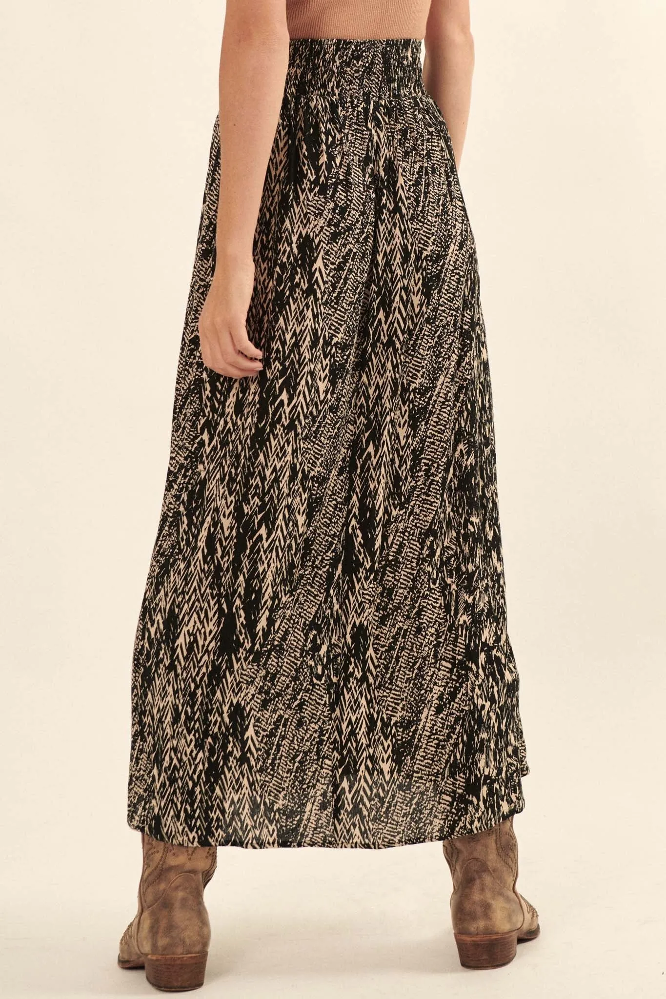 Faraway Homeland Abstract-Print Maxi Skirt