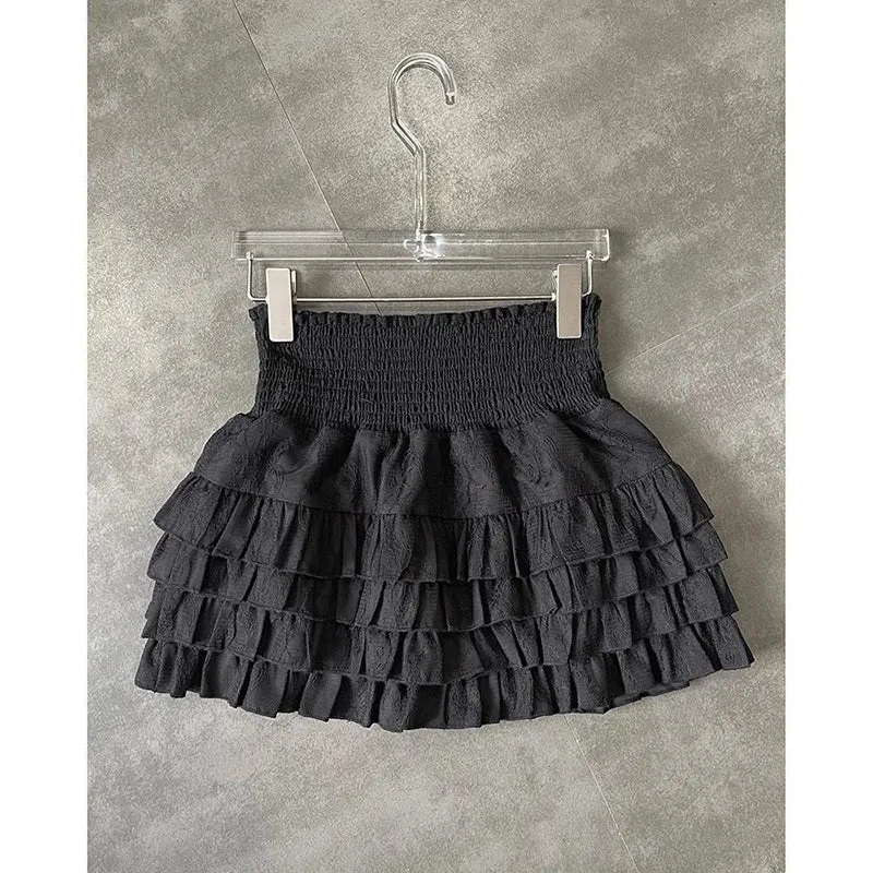 Festival Tiered Layered Skirt with Smocked Waist for Women