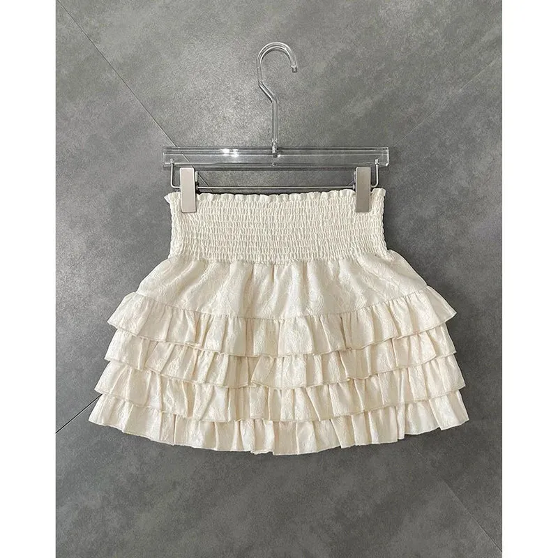 Festival Tiered Layered Skirt with Smocked Waist for Women