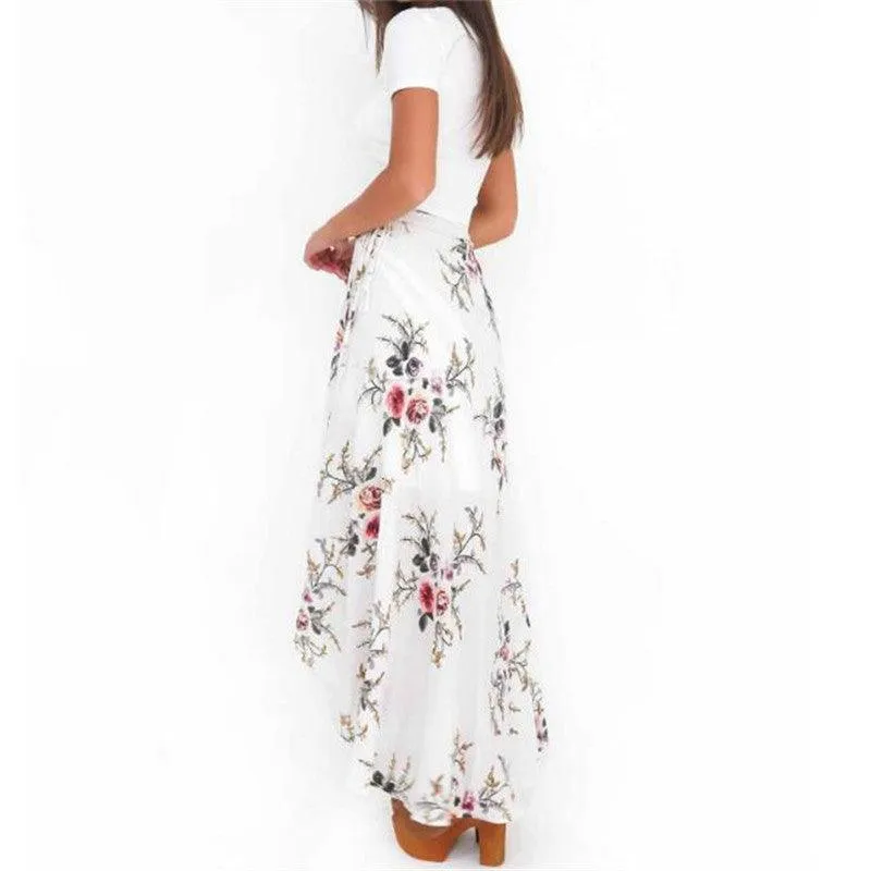 FLORAL BOHO HIGH WAIST MAXI SKIRT