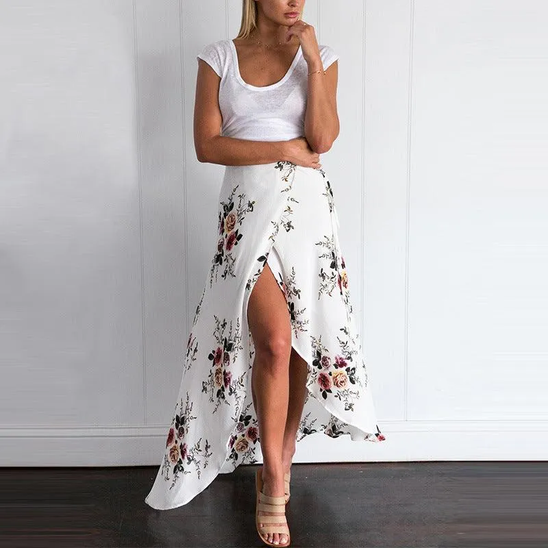 FLORAL BOHO HIGH WAIST MAXI SKIRT