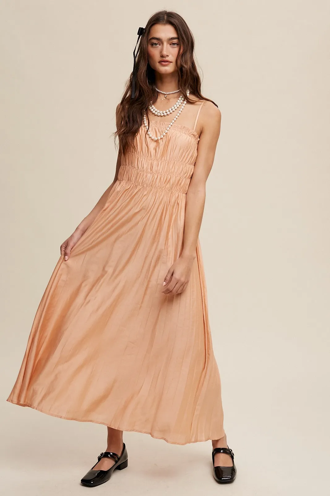 Flowy Pleated Maxi Dress