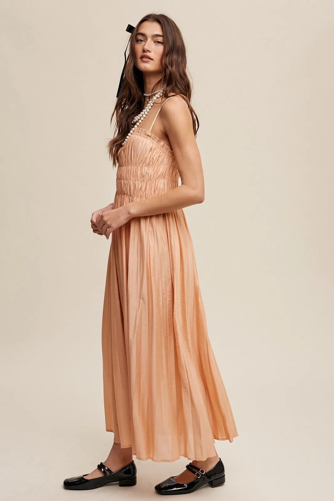 Flowy Pleated Maxi Dress