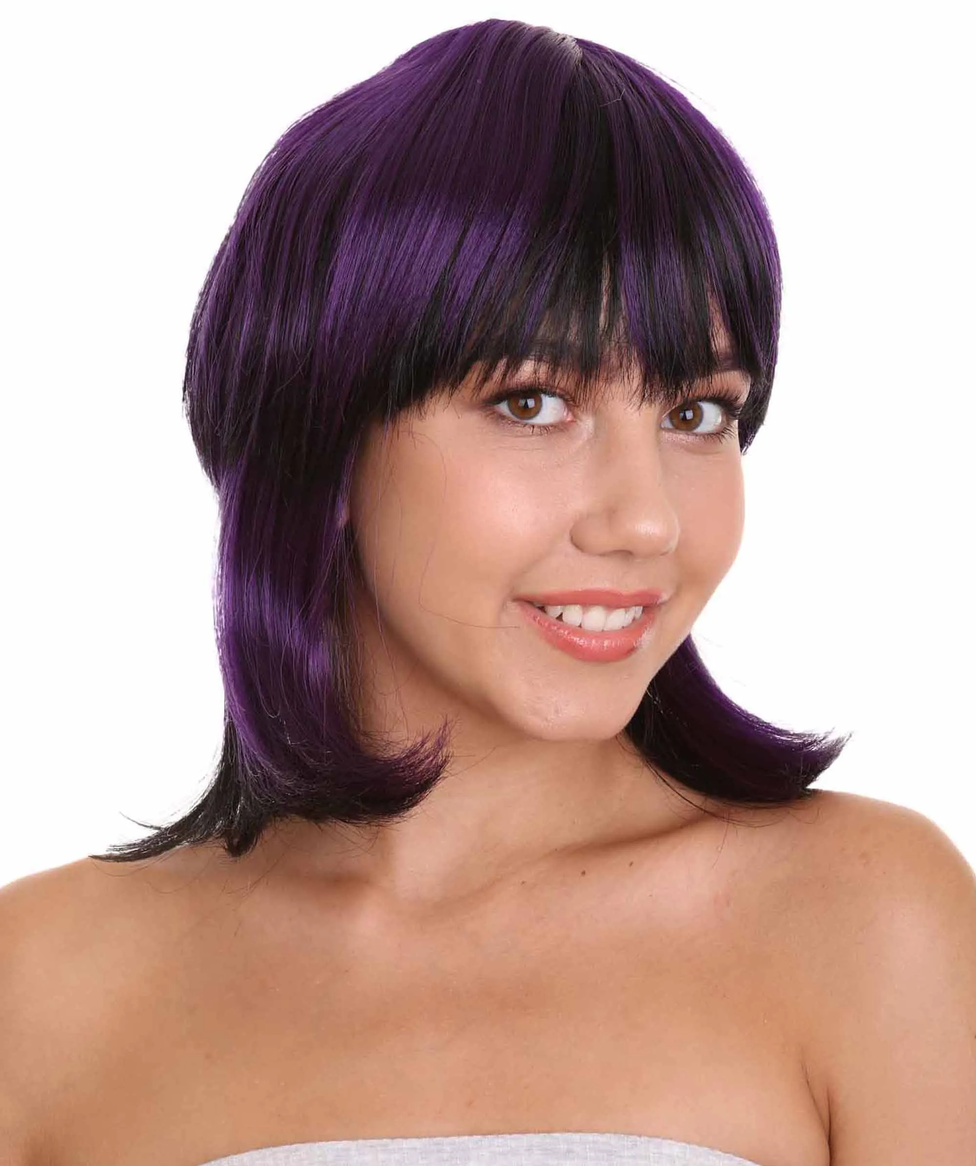 Ghost of the Shell | Black & Purple Cosplay Wig | Premium Breathable Capless Cap