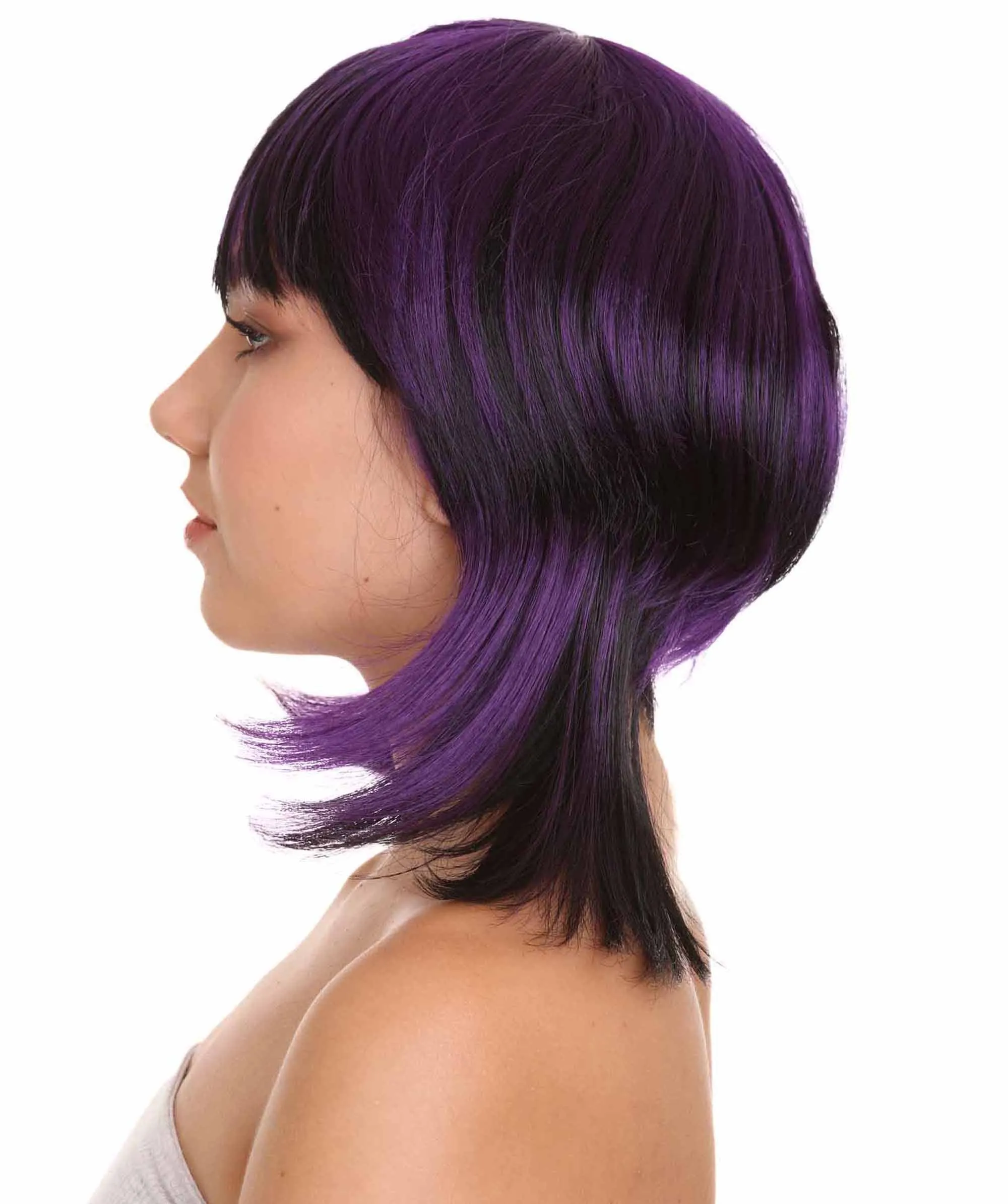 Ghost of the Shell | Black & Purple Cosplay Wig | Premium Breathable Capless Cap