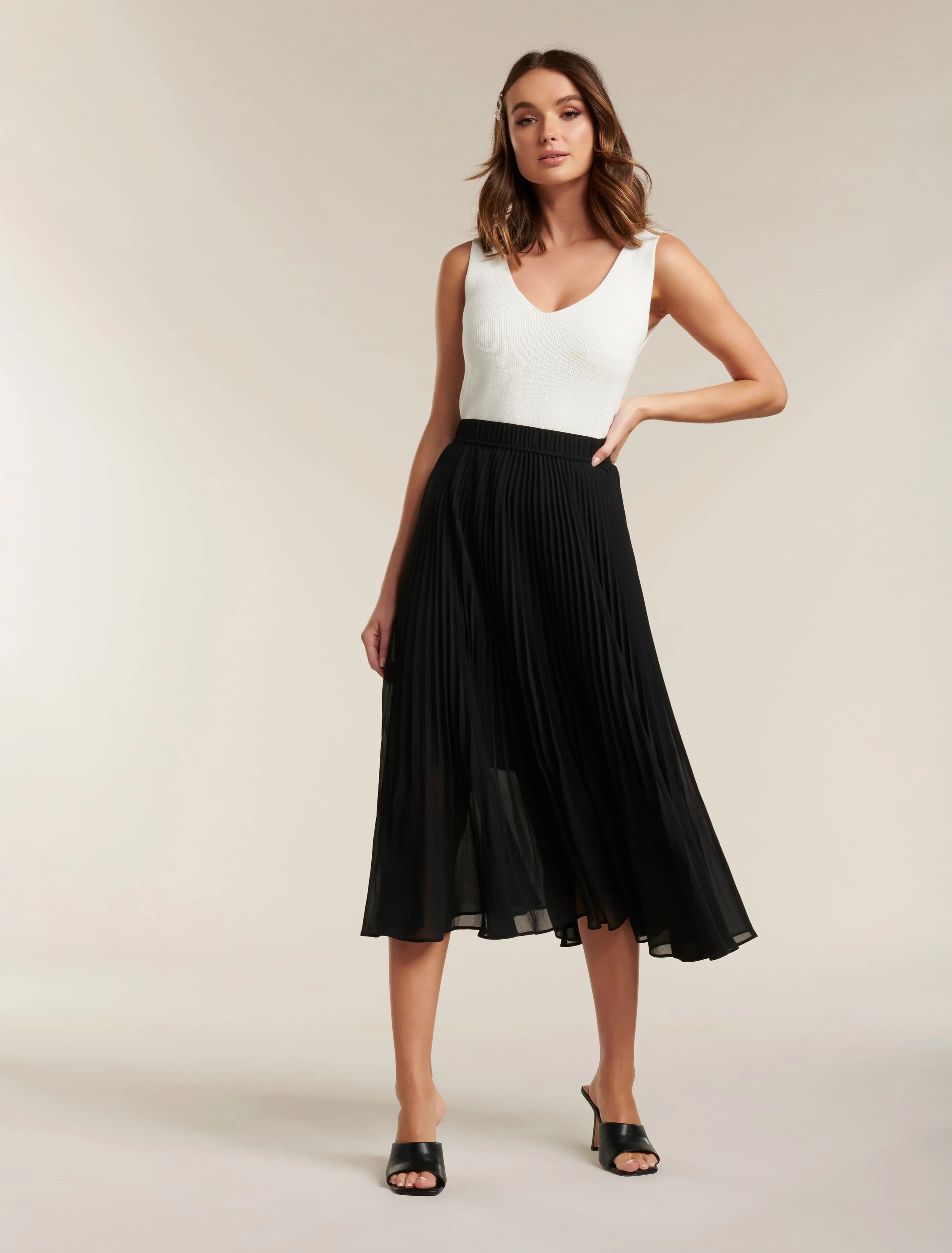 Harper Pleated Midi Skirt