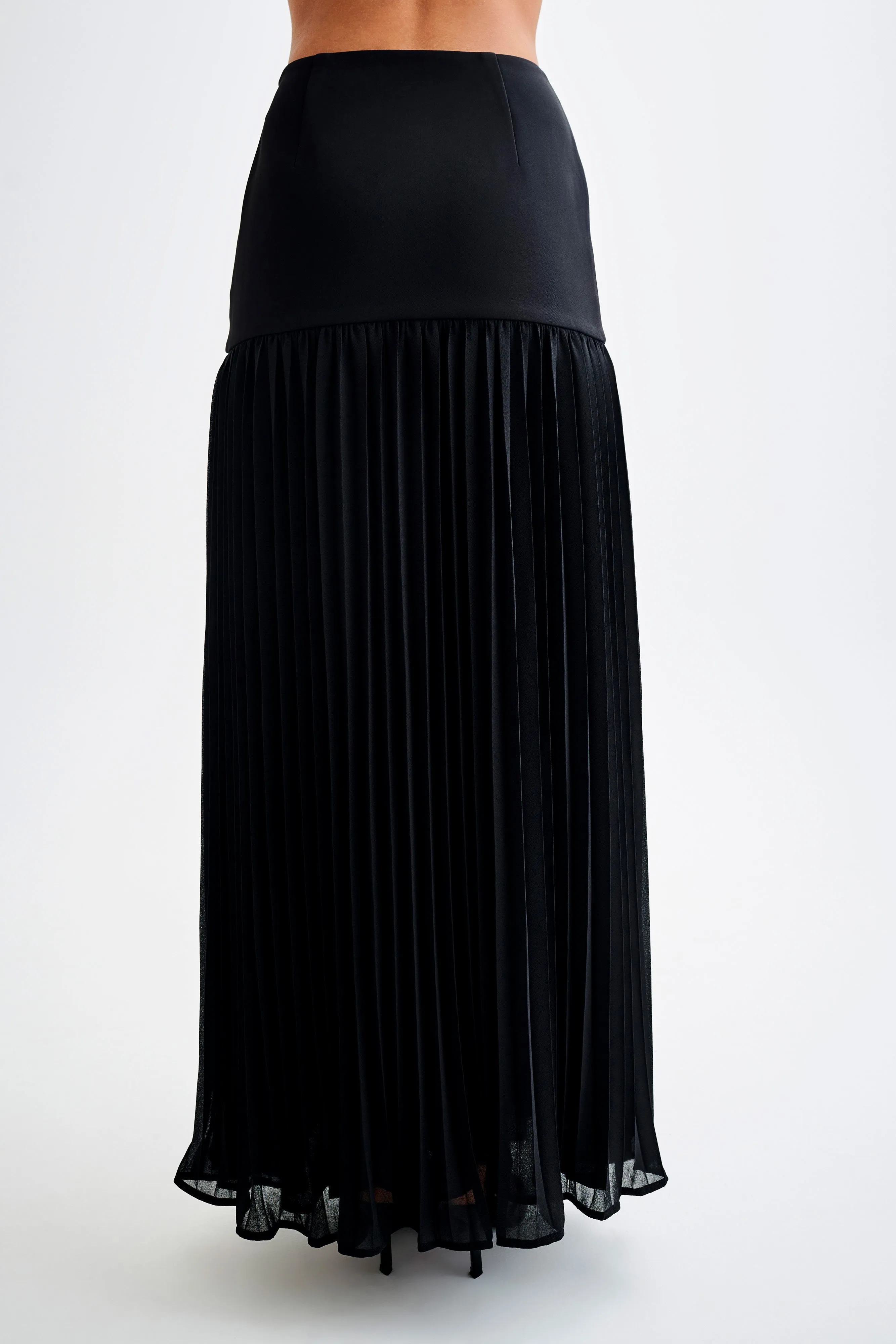 Jillian Pleated Maxi Skirt - Black