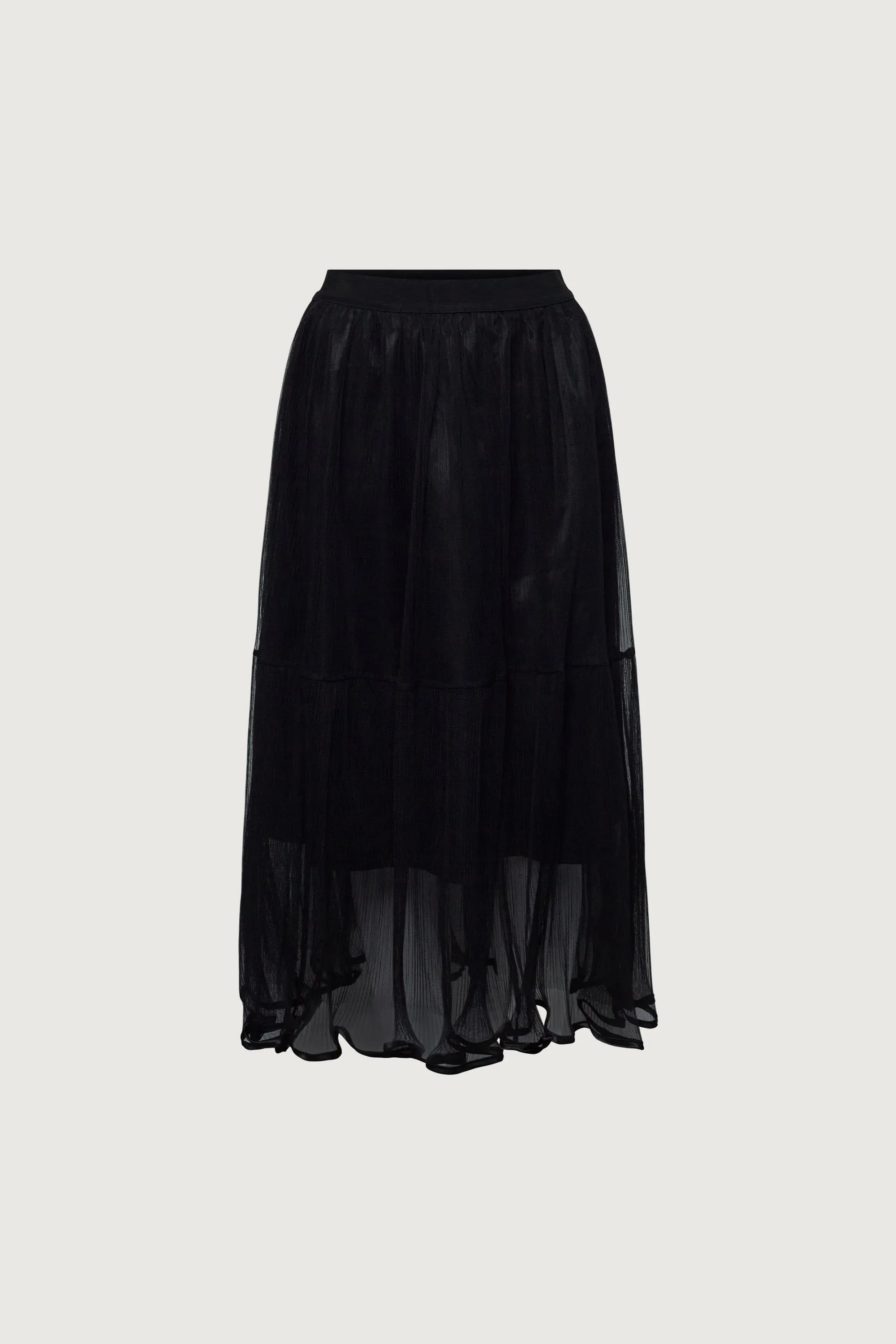 LAYERED TULLE MIDI SKIRT