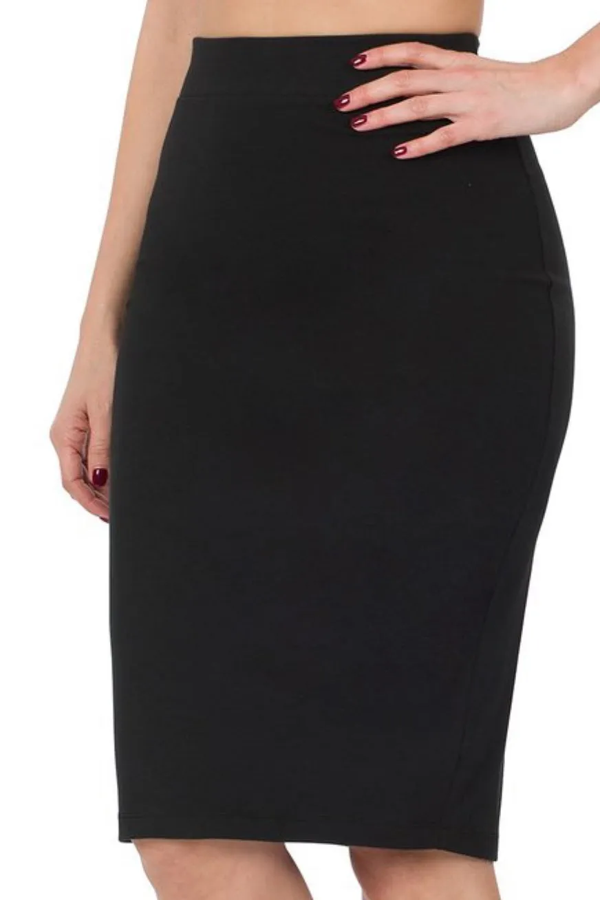 Makayla Cotton Pencil Skirt (5 colors)