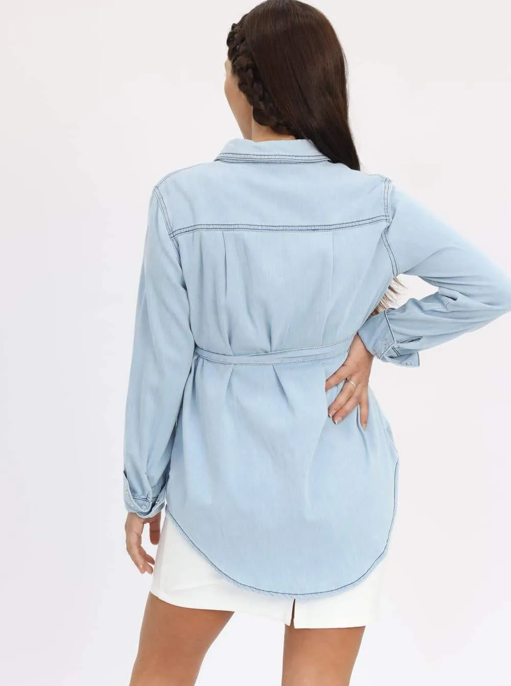 Maternity Blue Denim Shirt