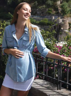 Maternity Blue Denim Shirt