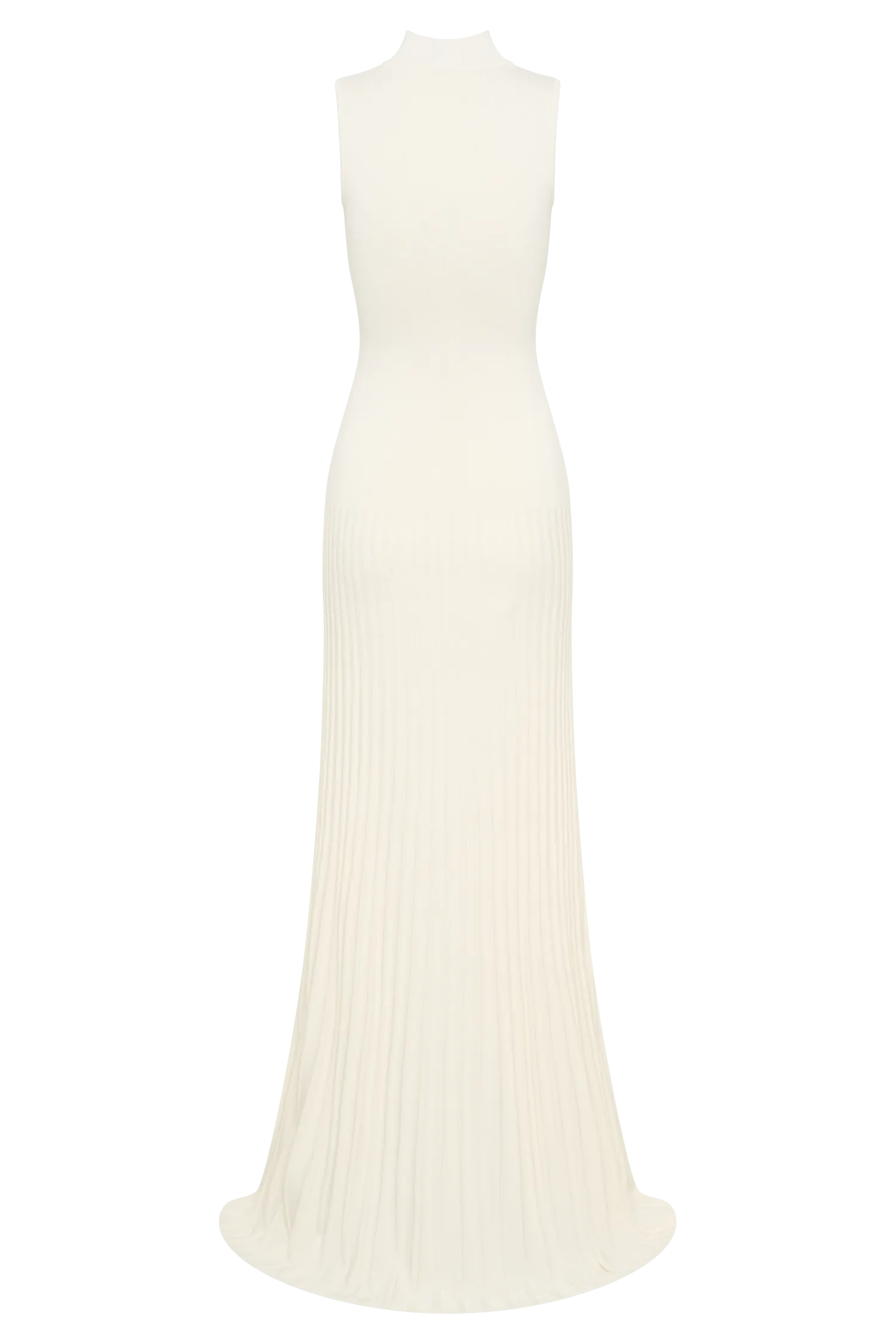 Mavis High Neck Pleated Maxi Dress - Ivory