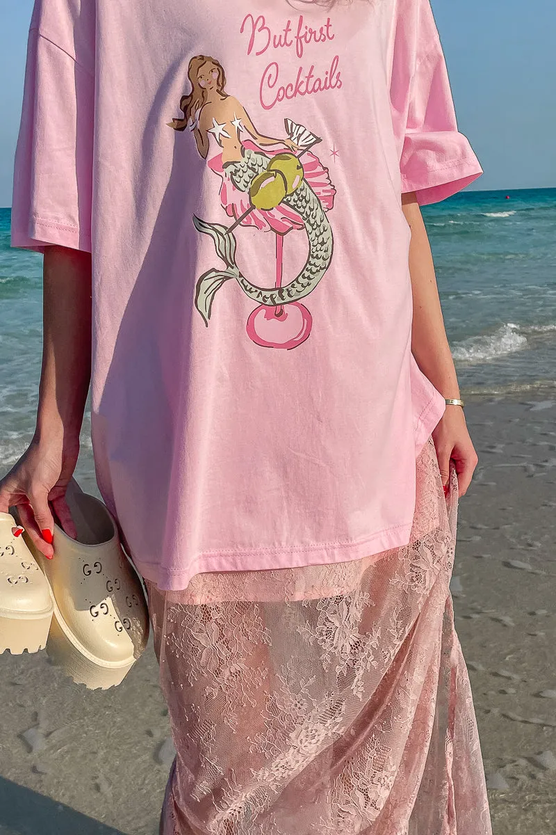 Mermaid Cocktail T-Shirt | Pink W/S Pack of 5