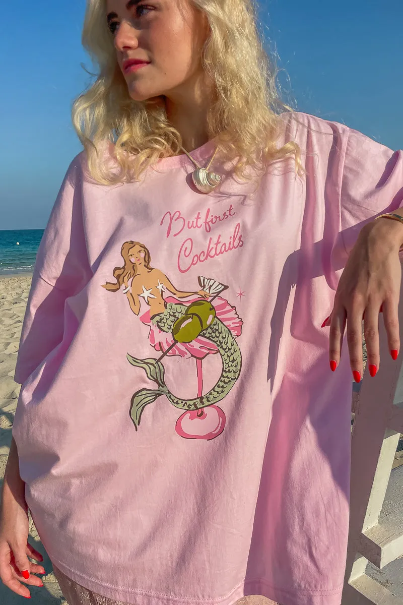 Mermaid Cocktail T-Shirt | Pink W/S Pack of 5