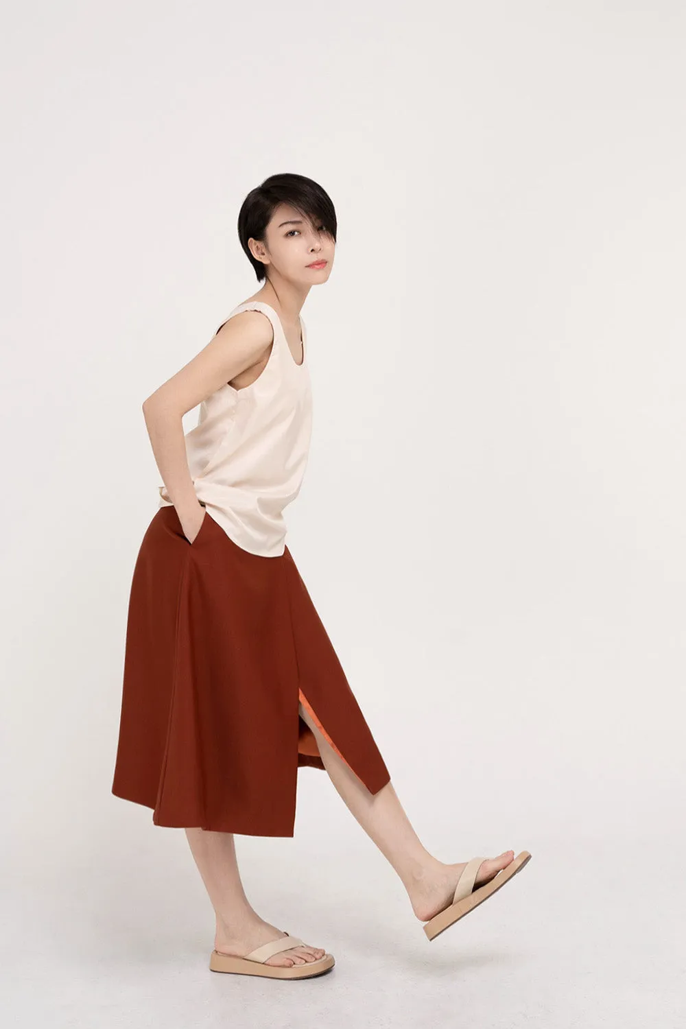 Midi A-Line Skirt