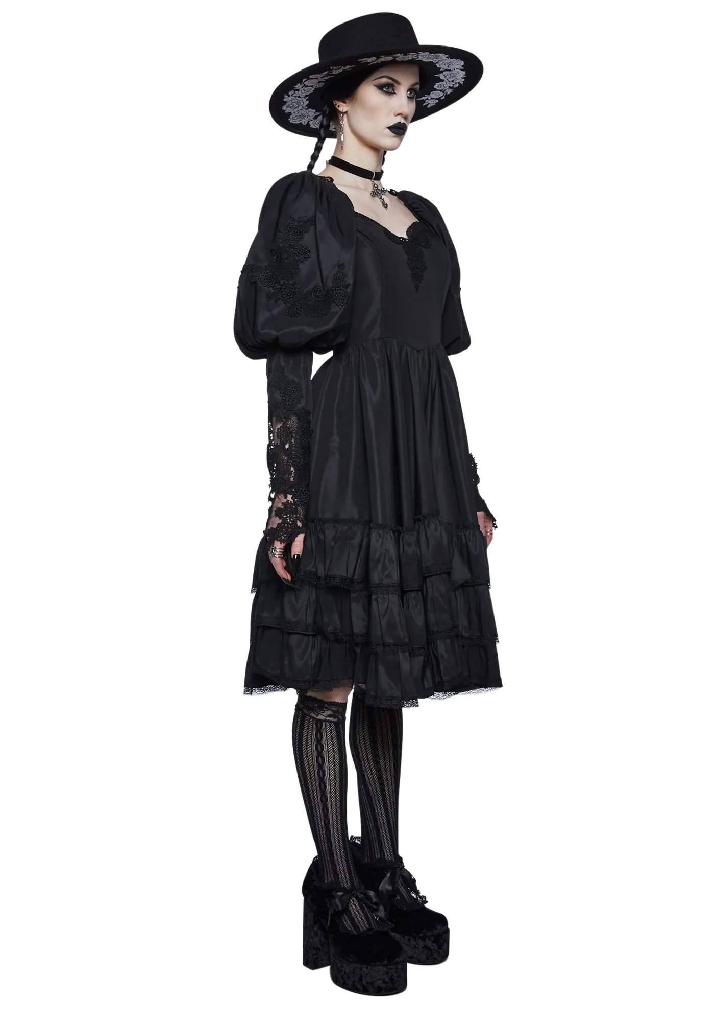 Mortal Suffering Midi Babydoll Dress