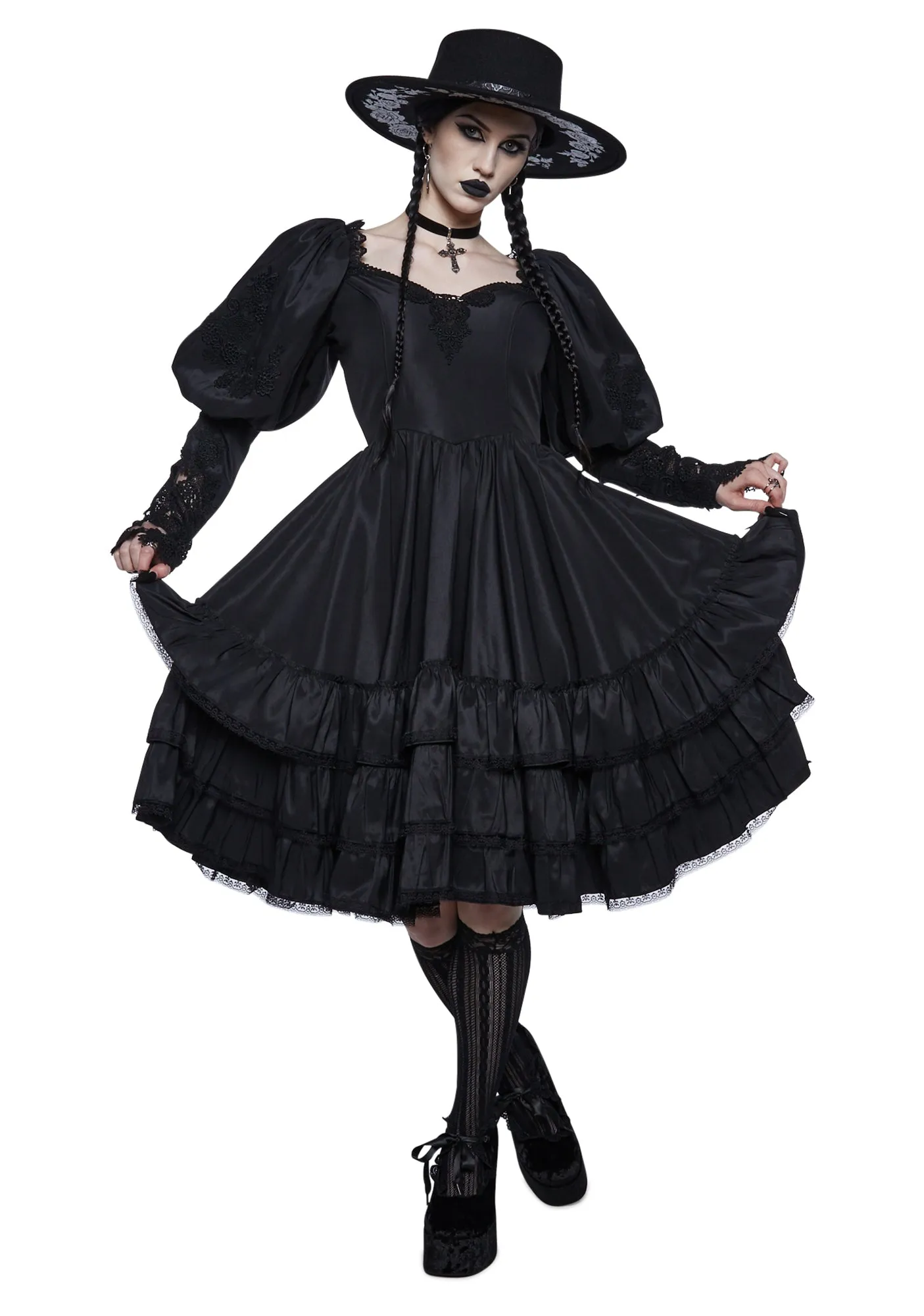 Mortal Suffering Midi Babydoll Dress