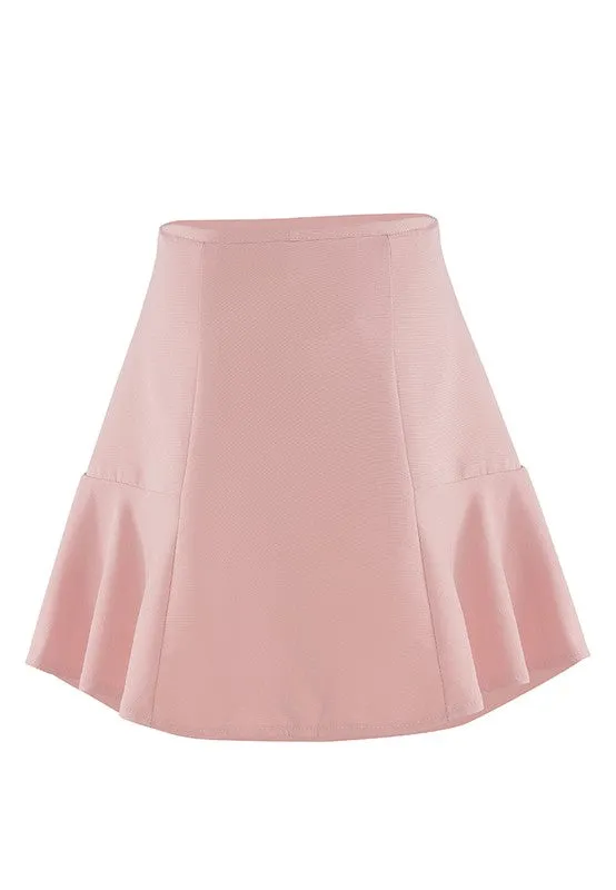 Panelled Flared Mini Skirt