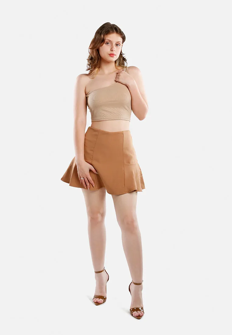 Panelled Flared Mini Skirt