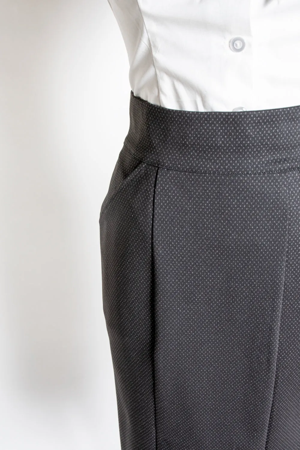 Princess Pencil Skirt - Black and Grey Pindot