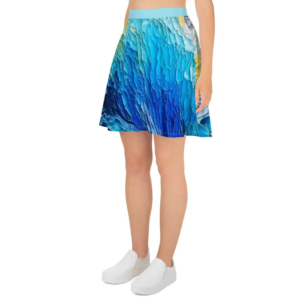 "Acrylic Ocean" Skater Skirt - Flared Cut