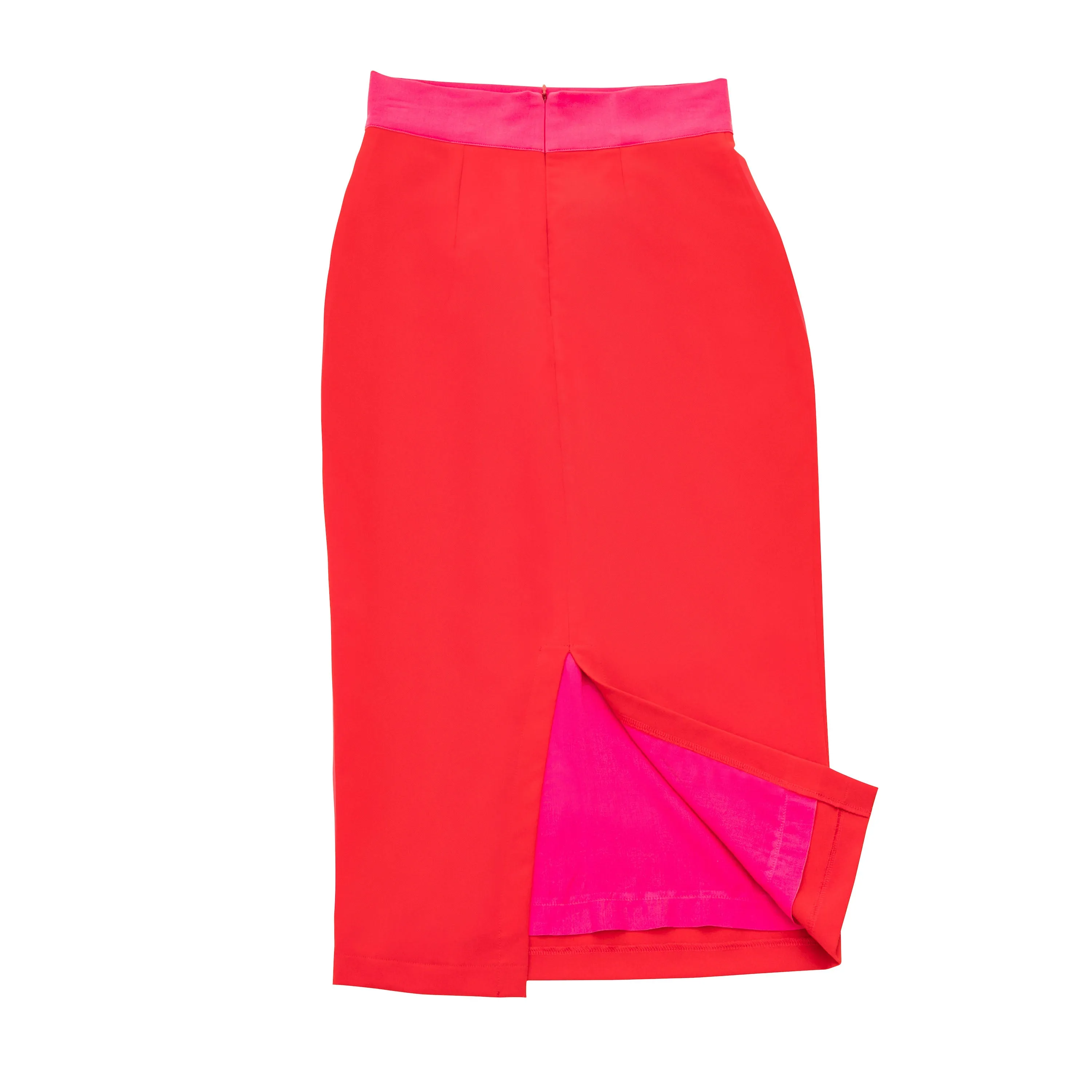 "Catherine" Color Block Waist Pencil Skirt