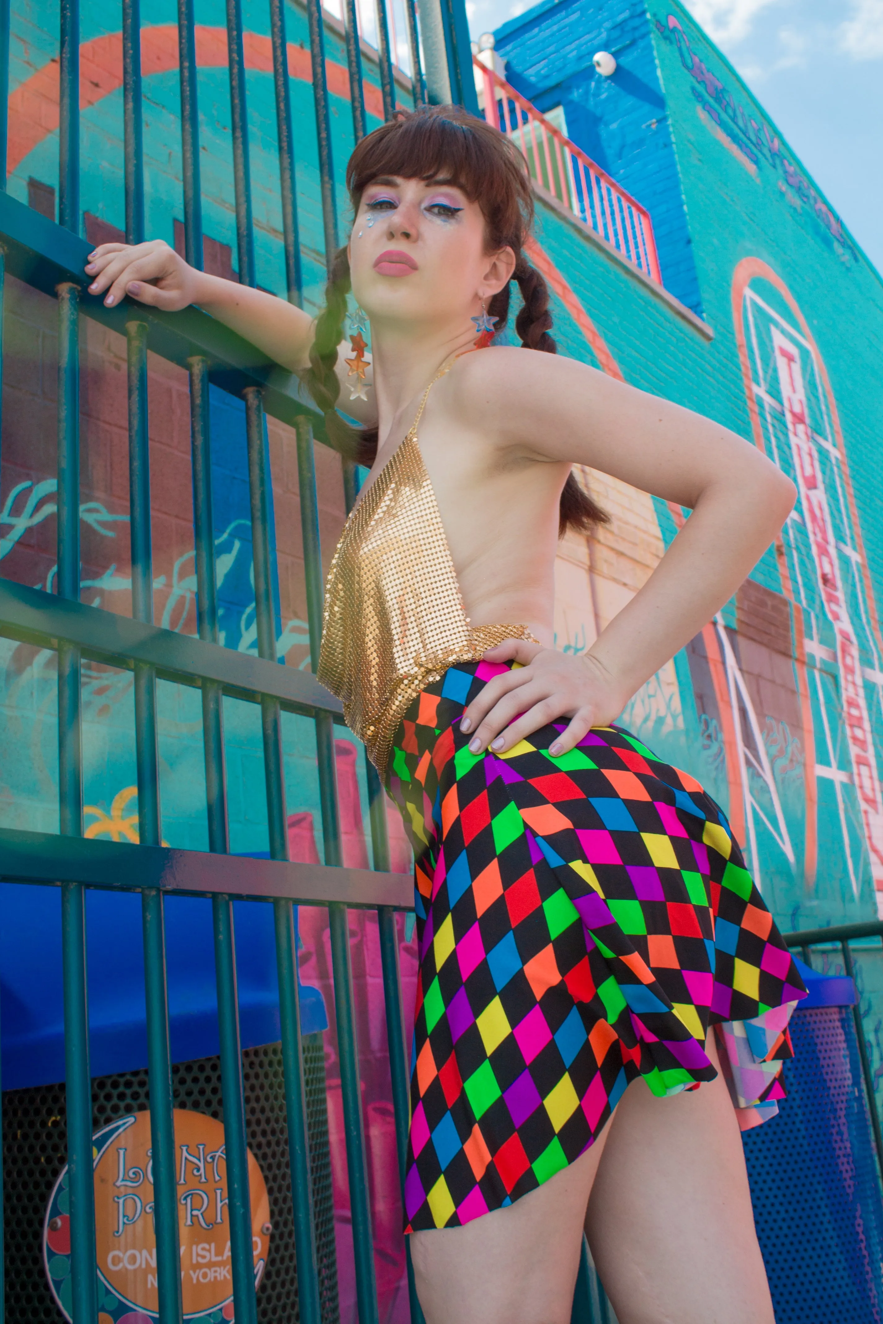 Rainbow Jester Skater Skirt