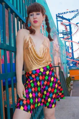 Rainbow Jester Skater Skirt