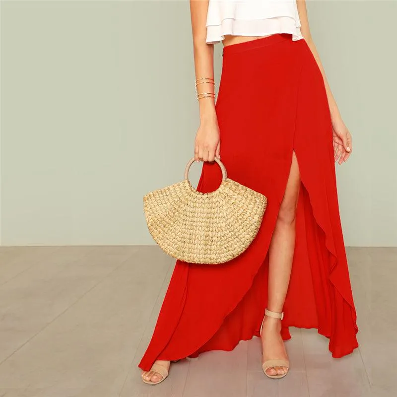 RED ALERT SPLIT SKIRT