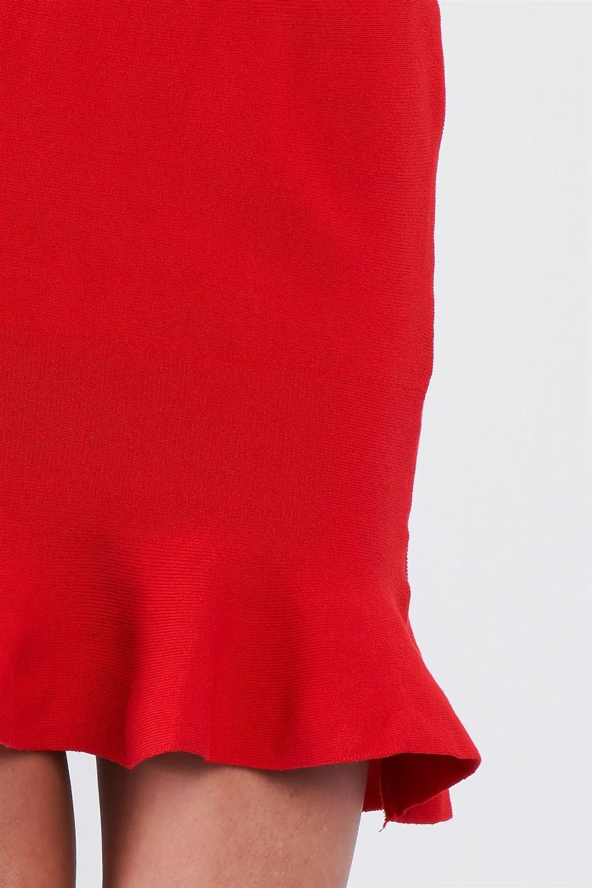 Red Mermaid Frill Hem Mini Skirt /4-3-1