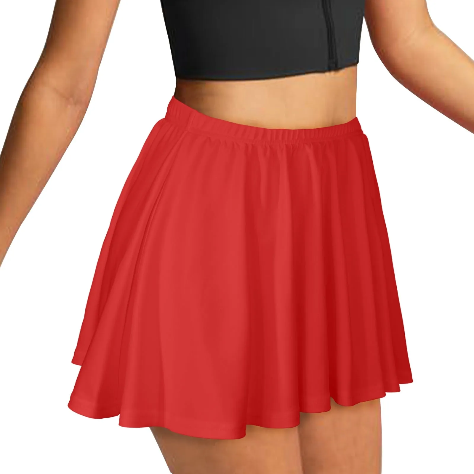 Red Skater Skirt Dark All Over Print Skater Skirt (Model D69)