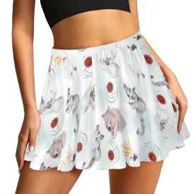 Skater Skirt Australian Animals Koala, Sugar Glider, Wombat Skater Skirt (Model D69)