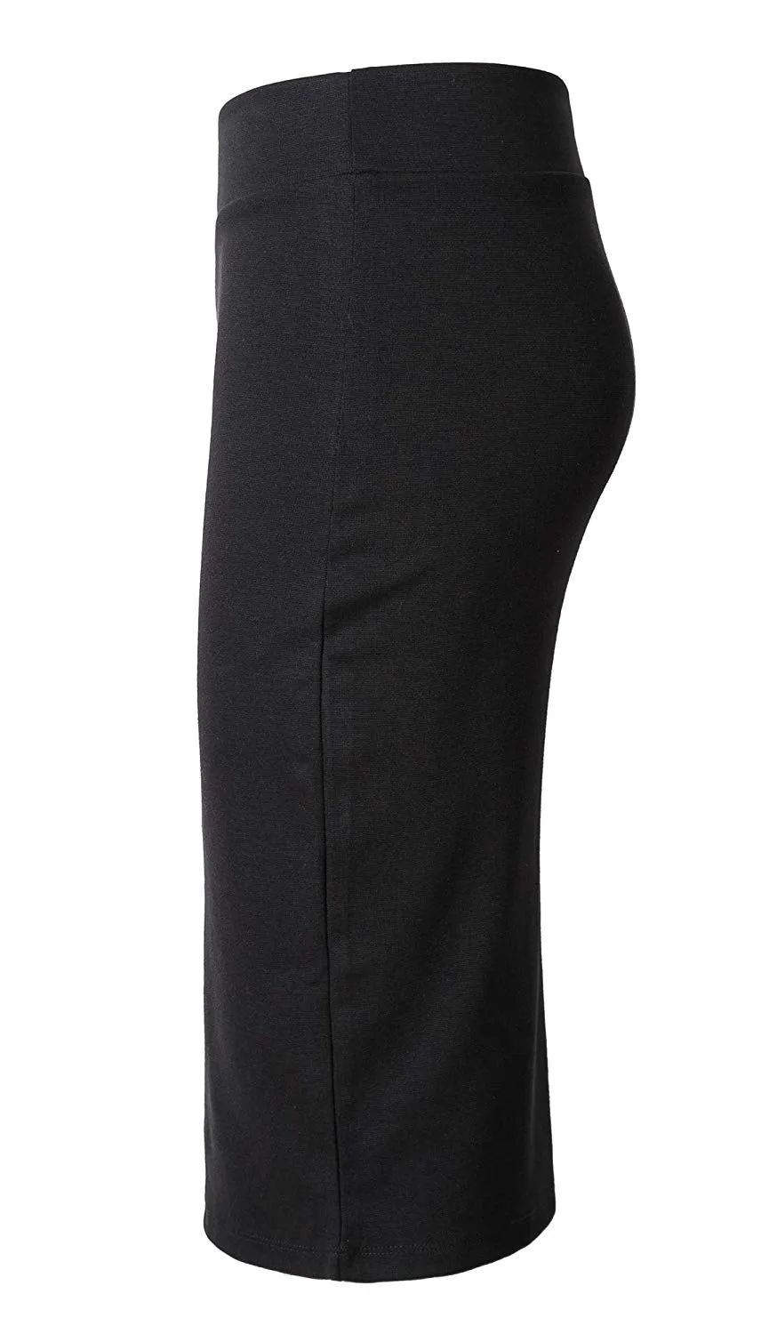 Urban CoCo Women's Elastic Waist Stretch Bodycon Midi Pencil Skirt